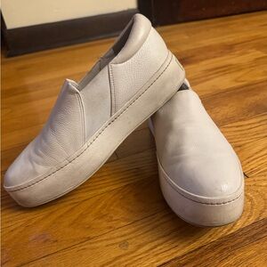 Vince White Platform Slip-On Shoes